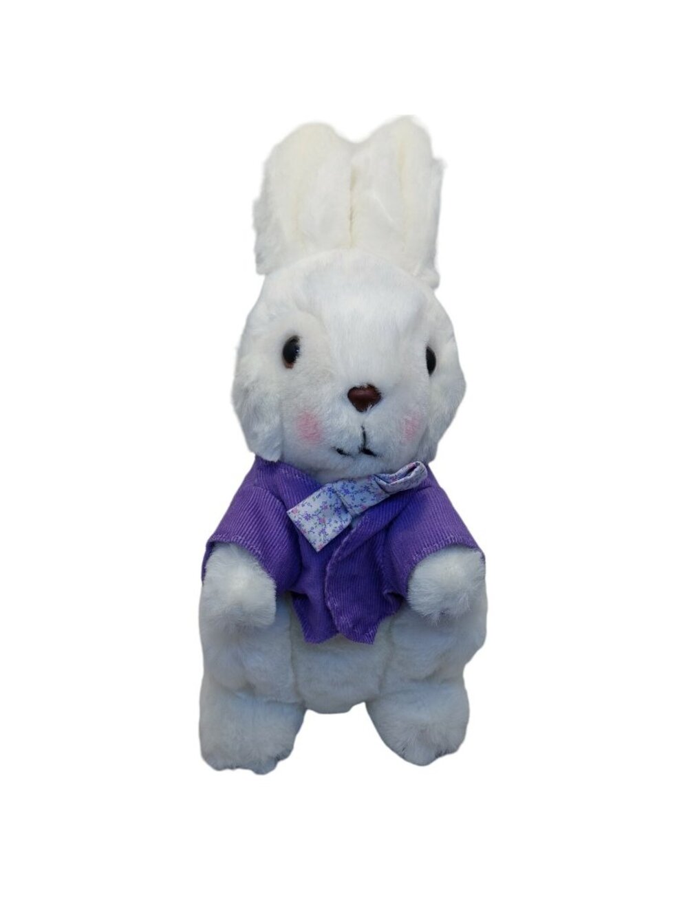 Mary Meyer White Bunny Rabbit Purple Corduroy Shirt stuffed 15" Easter plush